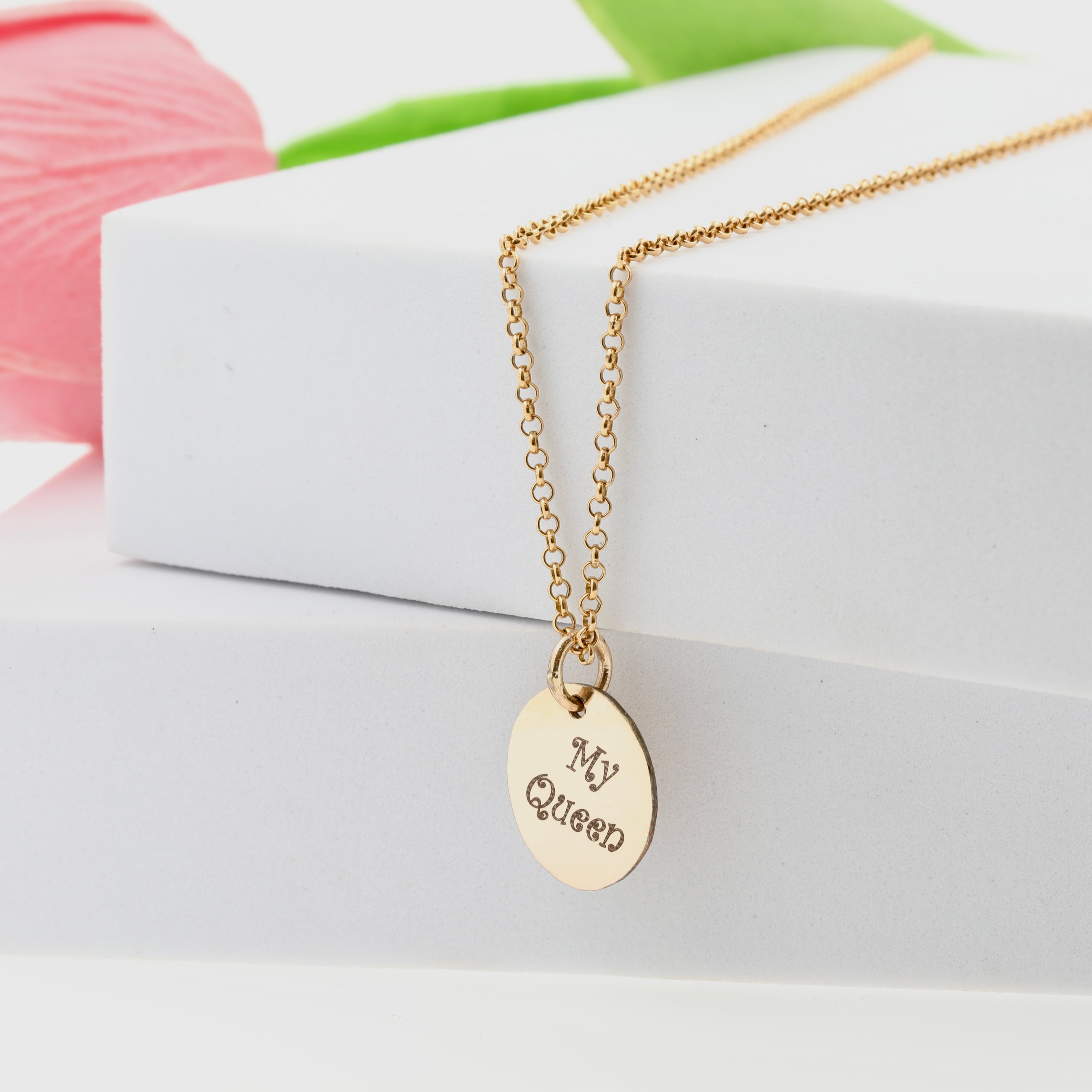 Round Emoji\ Initial Necklace