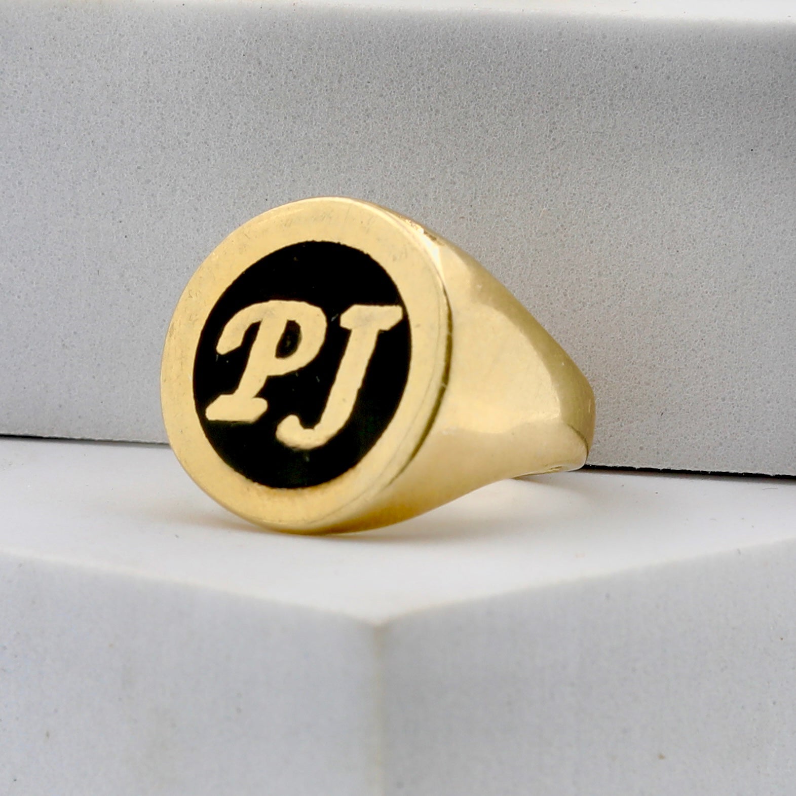 Enamel\ Inital Signet Ring