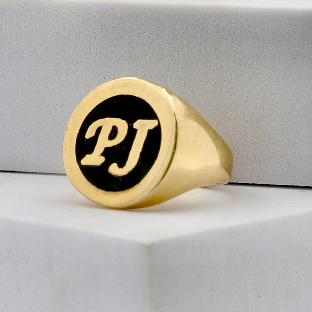 Enamel\ Inital Signet Ring – Eleshojewelry