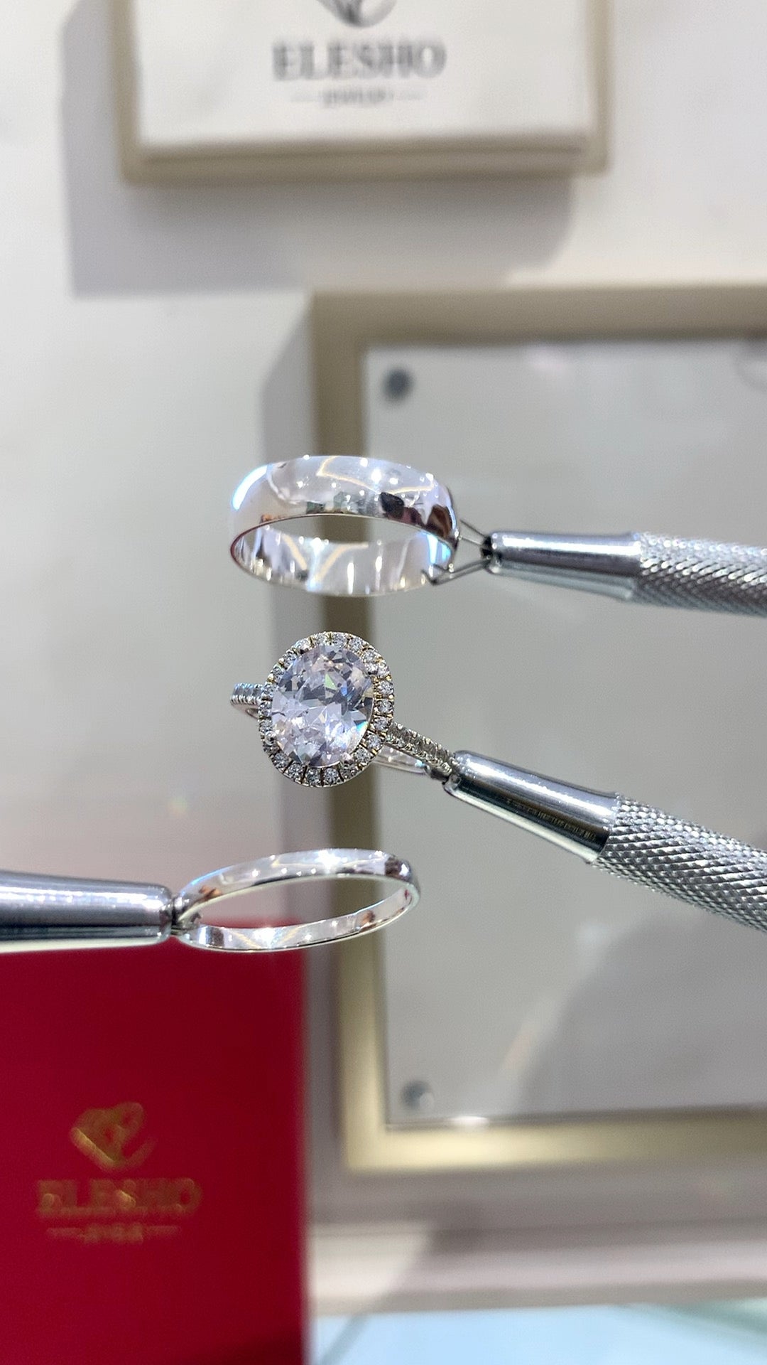 Passion Moissanite wedding ring set (SALES)