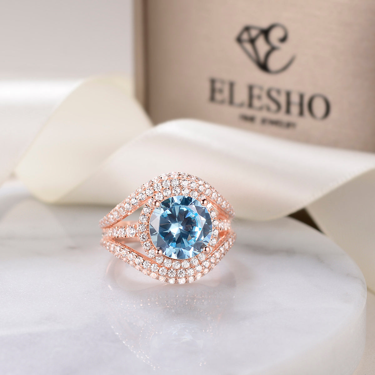 "EDIYE" Moissanite\Diamond Engagement Ring