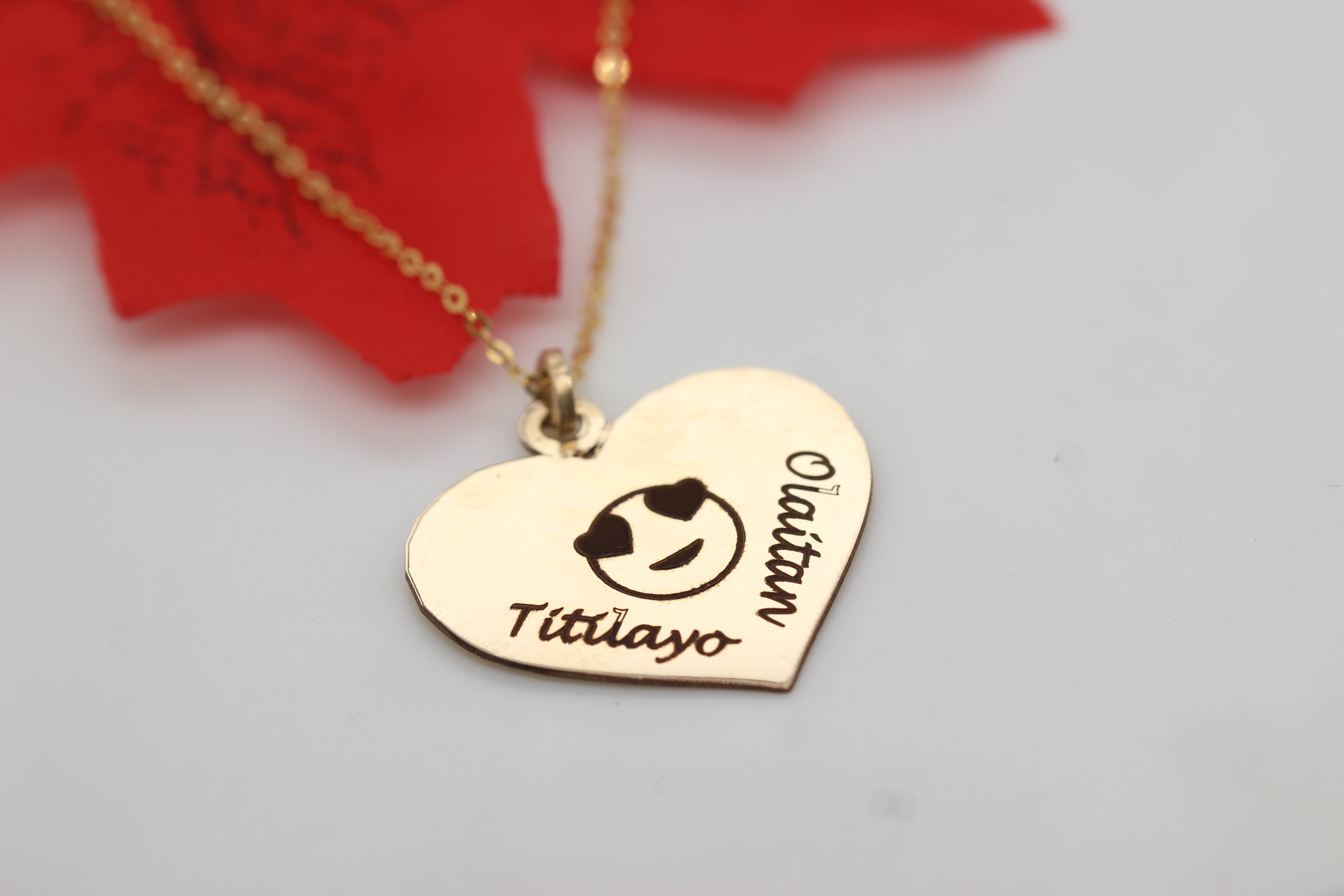 Heart Text Necklace