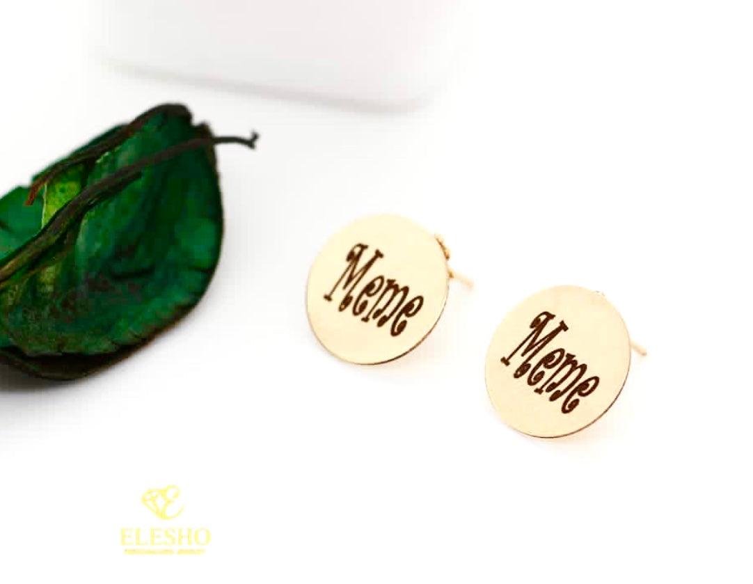 Round Emoji/initials Earrings