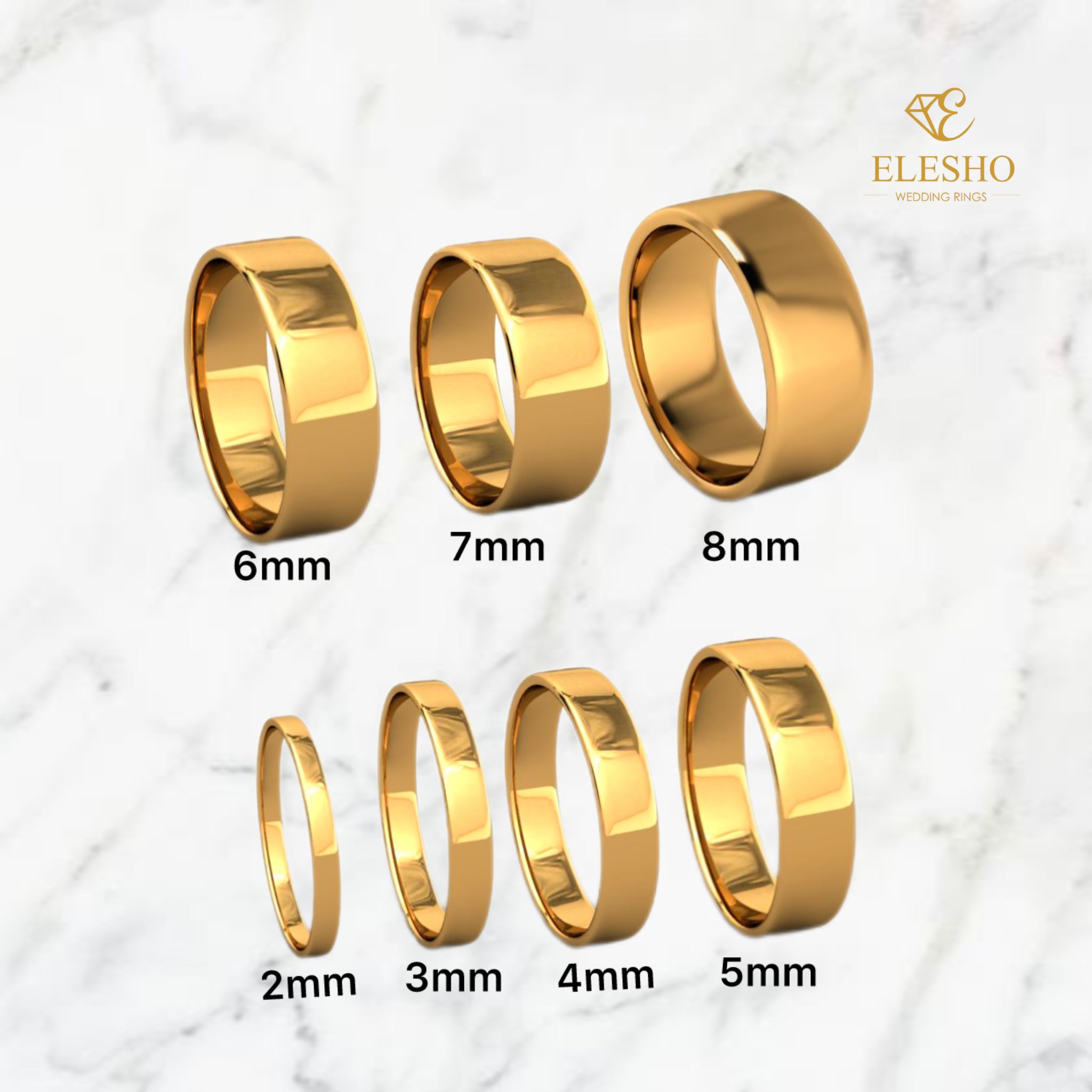 Flat Mirror Wedding Band