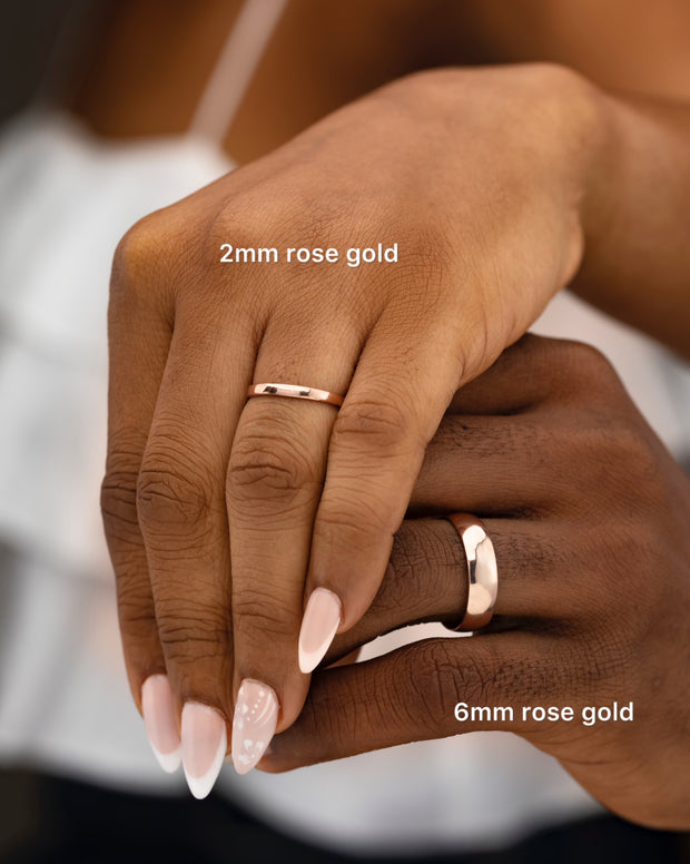 Half Round Mirror Wedding Band – Eleshojewelry